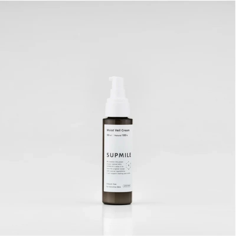 乳液 無添加 サプミーレ モイストヴェールクリーム 50ml Supmile 正規品 敏感肌 天然 ナチュラル ノンケミカル 自然 天然由来成分100% 日本製  植物由来スクワラン ツボクサ葉エキス 乳液状クリーム 保湿