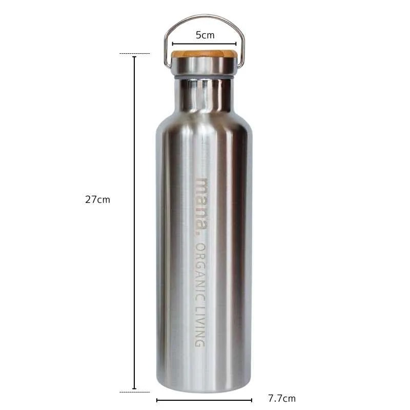 水筒 マナ オーガニックリビング ステンレスボトル 750ml 保温・保冷 正規品 竹 真空二重構造 氷が入れやすい 広口 軽量 コンパクト ミニマルデザイン プラスチック削減 サステナビリティ 自然 ナチュラル mana.  ORGANIC LIVING
