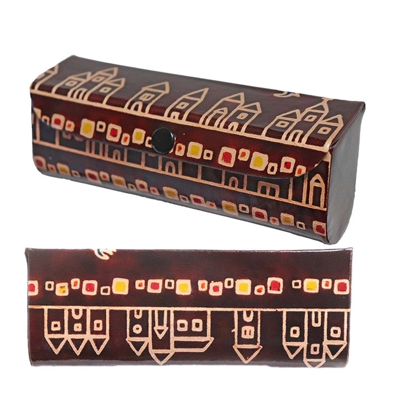 眼鏡ケース 第３世界ショップ 山羊革工芸品  メガネケース フェアトレード 購入金額別特典あり 正規品 ゴートレザー インド雑貨 めがねケース  グラスケース シャンティニケタン だいさんせかいしょっぷ