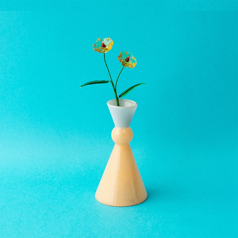 ��SET�����MINI VASE  -TWO TONE- �� ARTIFICIAL GLASS FLOWER 