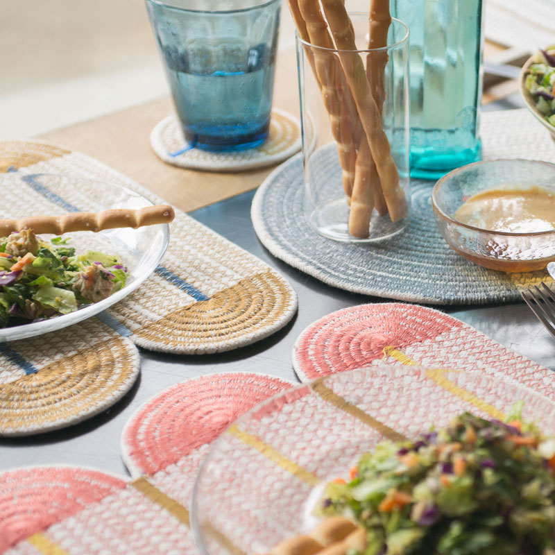 COTTON PLACE MAT 4Panel / Gray