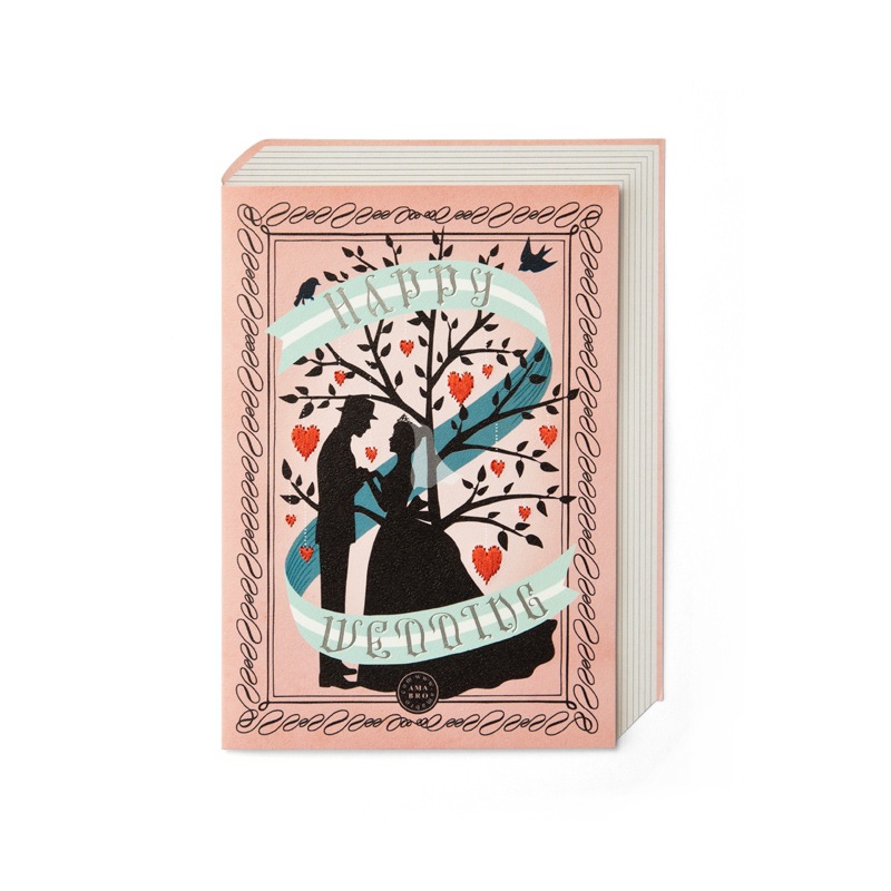 EMBROIDERY MESSAGE CARD / Happy Wedding