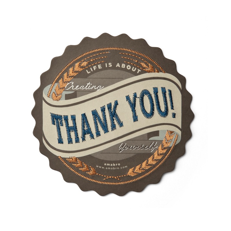 EMBROIDERY MESSAGE CARD -COLLEGE- / Thank You