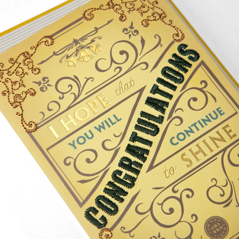 EMBROIDERY MESSAGE CARD / Congratulations