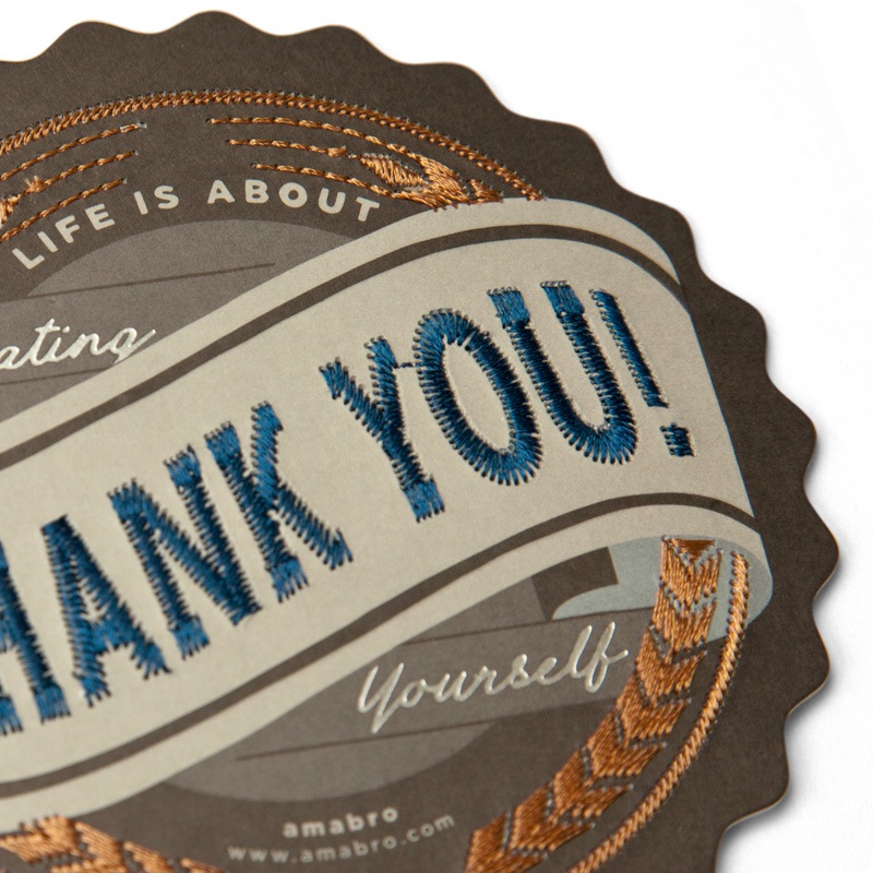 EMBROIDERY MESSAGE CARD -COLLEGE- / Thank You