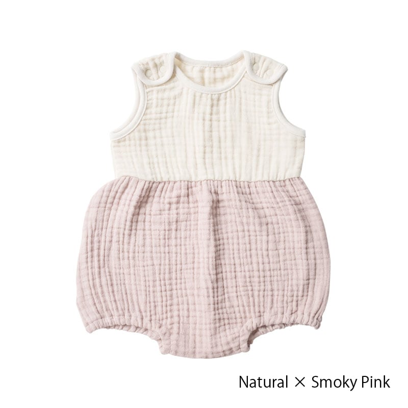 BAB GAUZE ROMPERS & BIB SET / 60cm