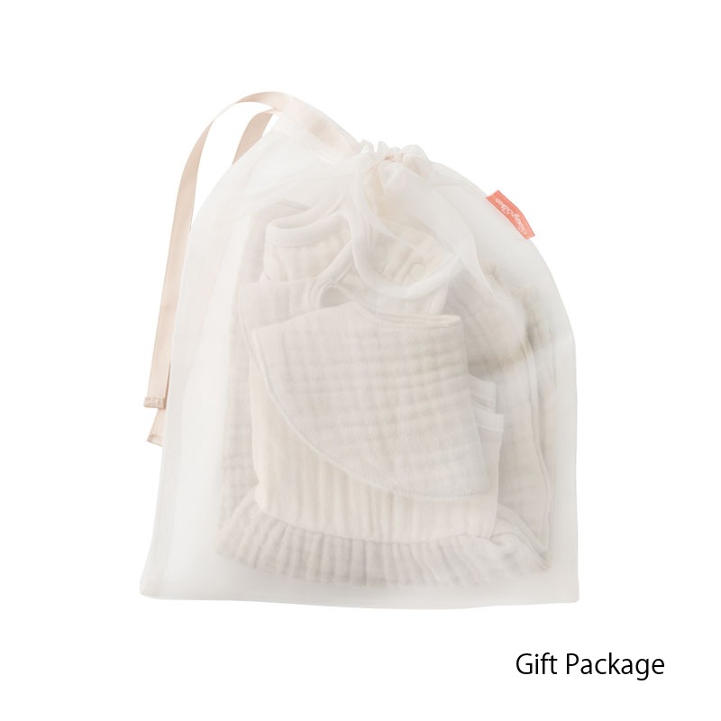 BAB GAUZE ROMPERS & BIB SET / 60cm
