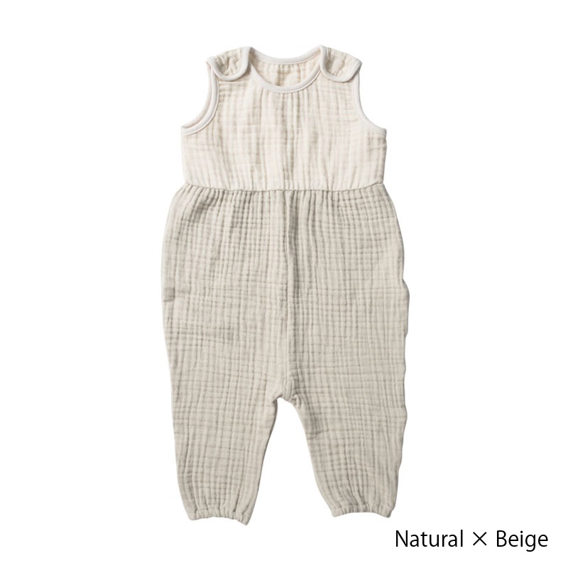 BAB GAUZE ROMPERS & BIB SET / 80cm