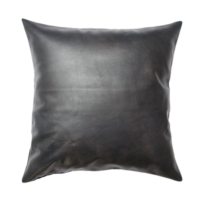 LEATHER CUSHION COVER / Black