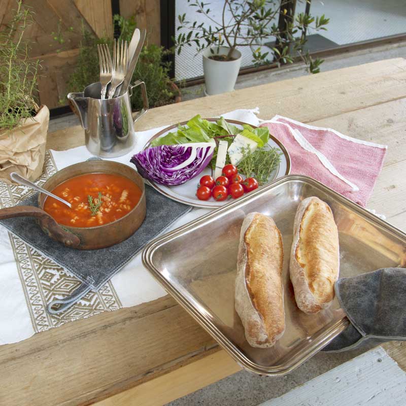 LEATHER POT STAND / Brown