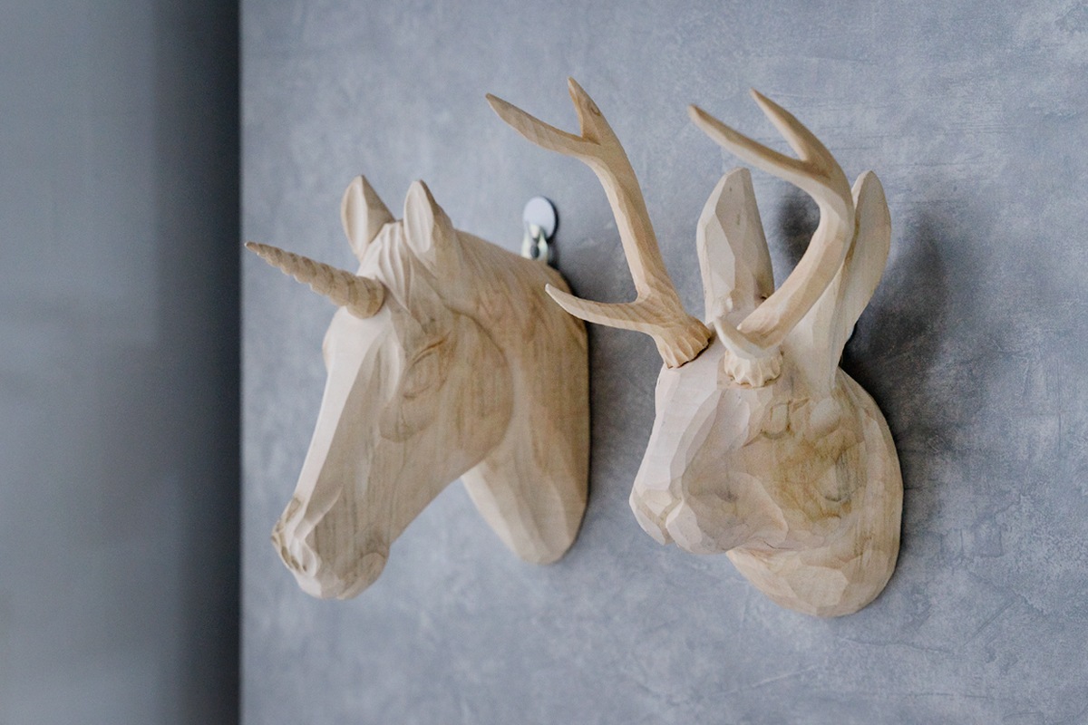 WOOD ANIMAL HEAD / Jackalope