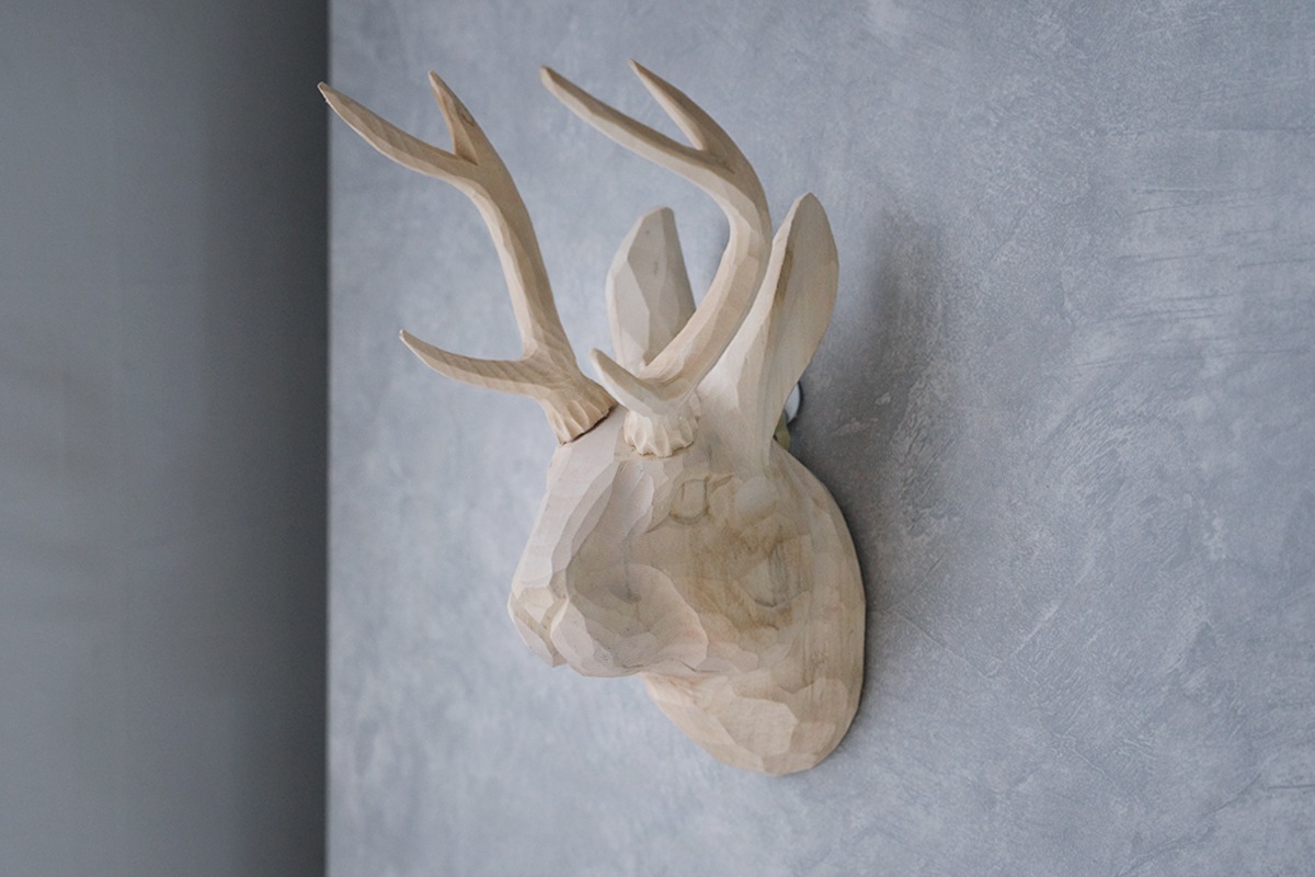 WOOD ANIMAL HEAD / Jackalope