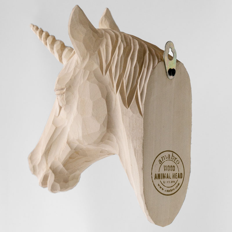 WOOD ANIMAL HEAD / Unicorn