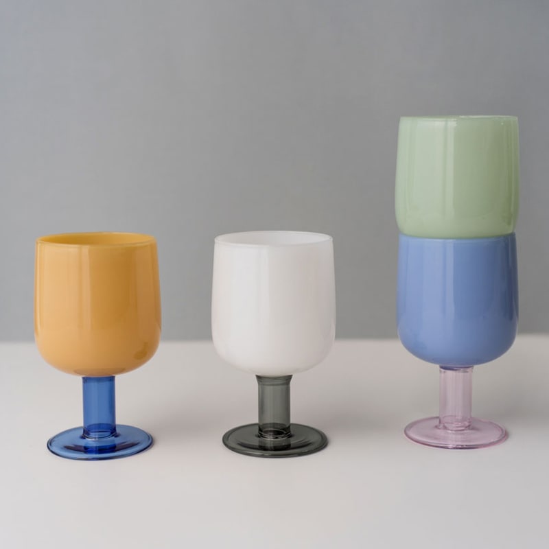 TWO TONE WINE GLASS (4color)