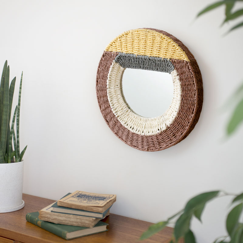 WEAVING WALL MIRROR��Circle / Rectangle (3color)