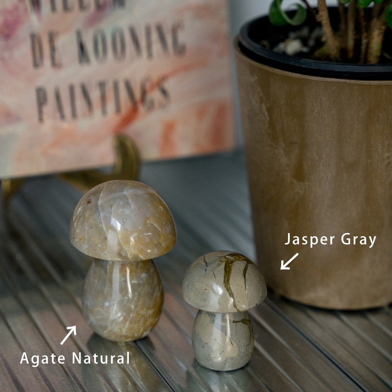 MUSHROOM STONE - Jasper Gray -2size