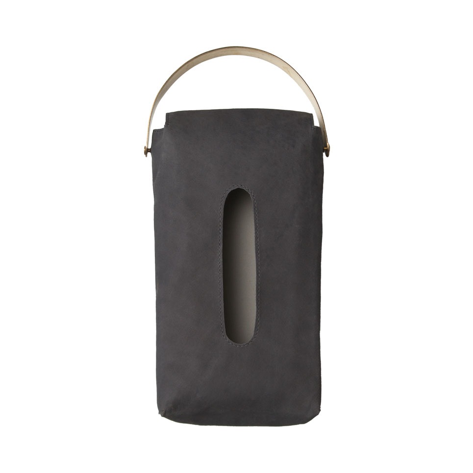 LEATHER TISSUE COVER / Black