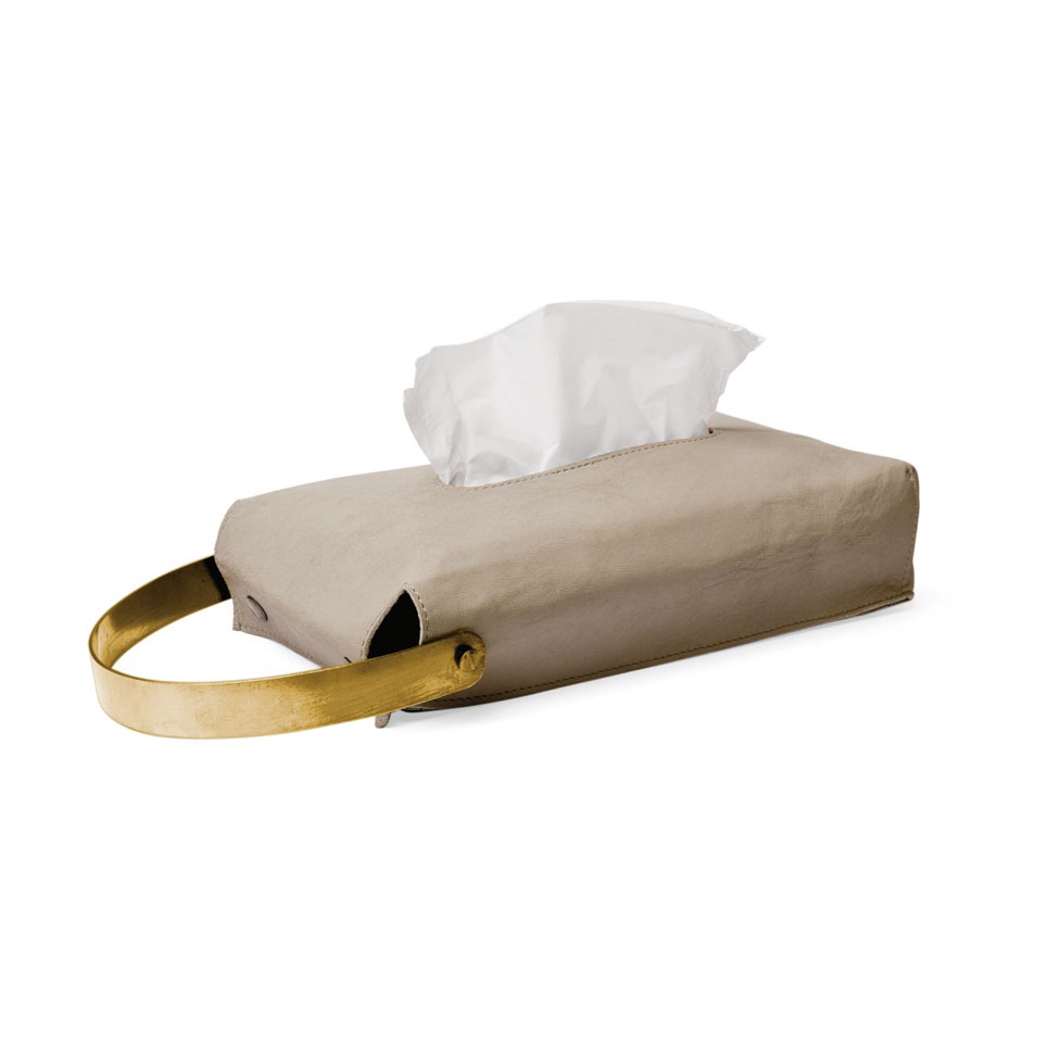 LEATHER TISSUE COVER / Black