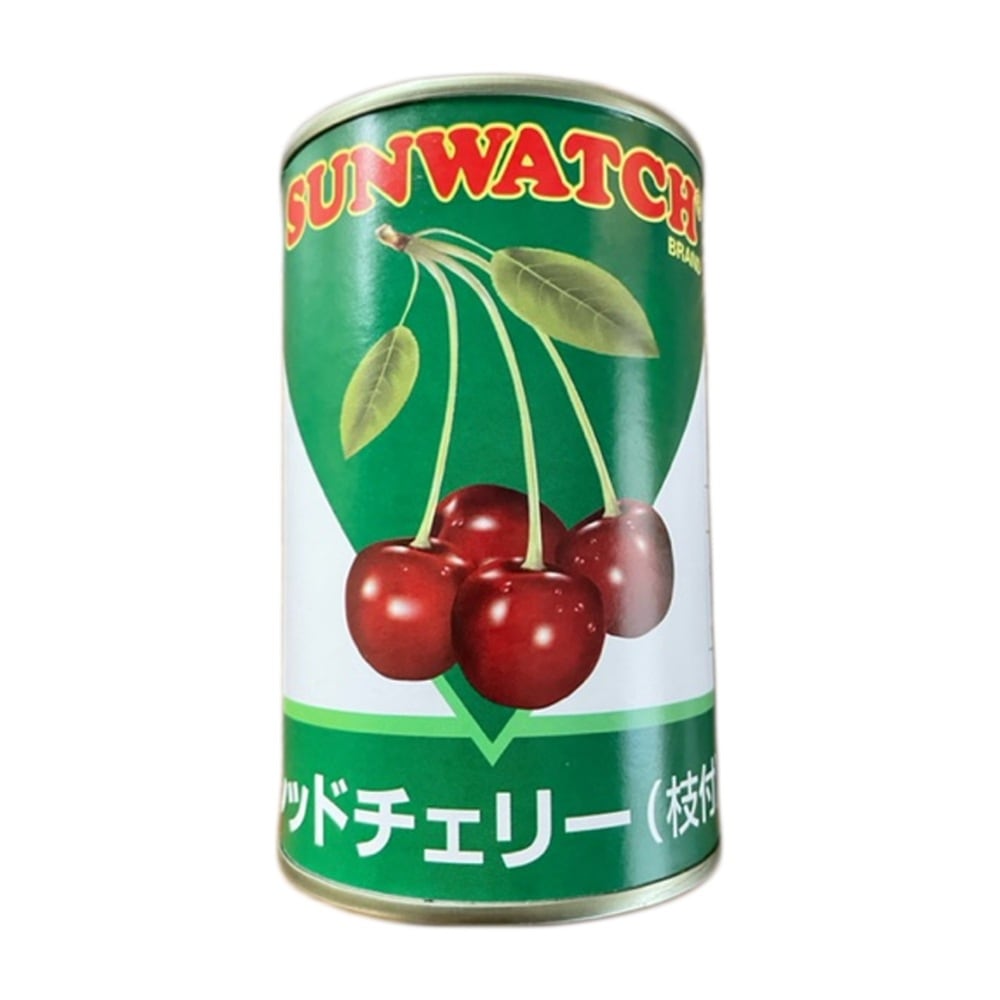 サンウォッチ レッドチェリー（枝付）Ｍ 4号缶 業務用 さくらんぼ