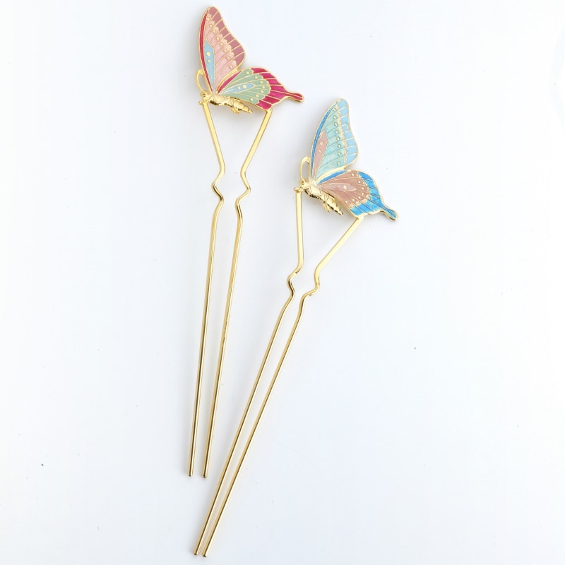 【吉祥文様簪】蝶のかんざし【縁起の良い図柄を用いた髪飾り】