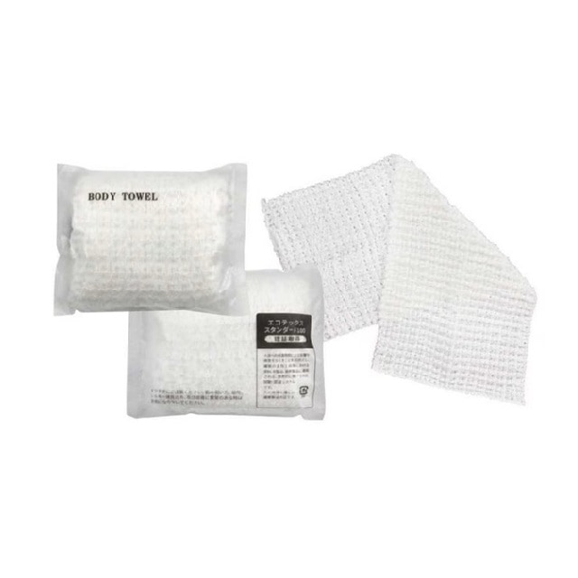 エコテックス ソフト伸縮ボディタオル＜クリアマット袋入＞ | 少数対応