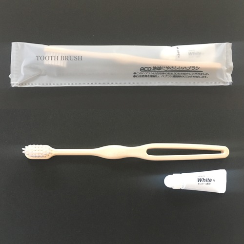 ◇ハブラシセット（26穴-3gラミネート）<br>エコ米（クリアマット）茶