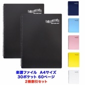 【お得な２冊割引セット】 File PLUS +DO! 楽譜ファイル バンドファイル 譜面を出さずに直接書き込める！さらに照明が反射しない楽譜ファイル（A4・30ページ・リング式・クリアポケット付き・６色展開）