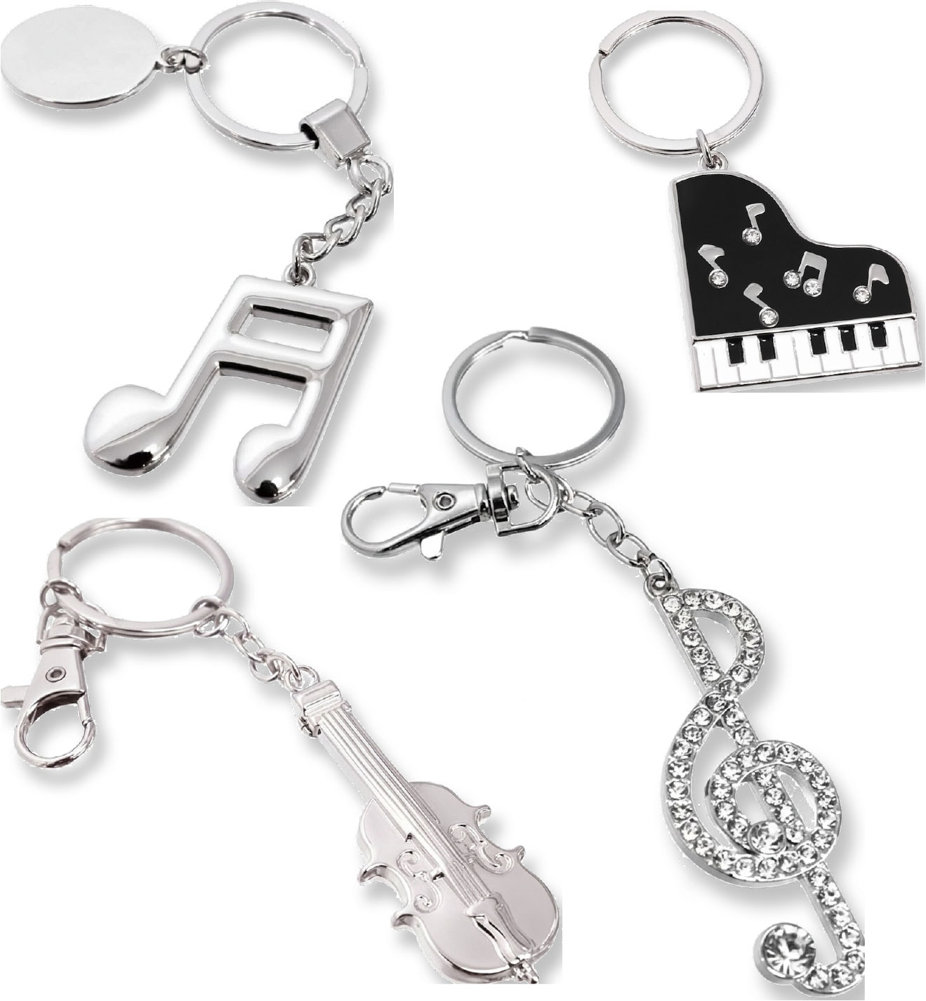 ミュージック キーホルダー ピアノ バイオリン ト音記号 16分音符