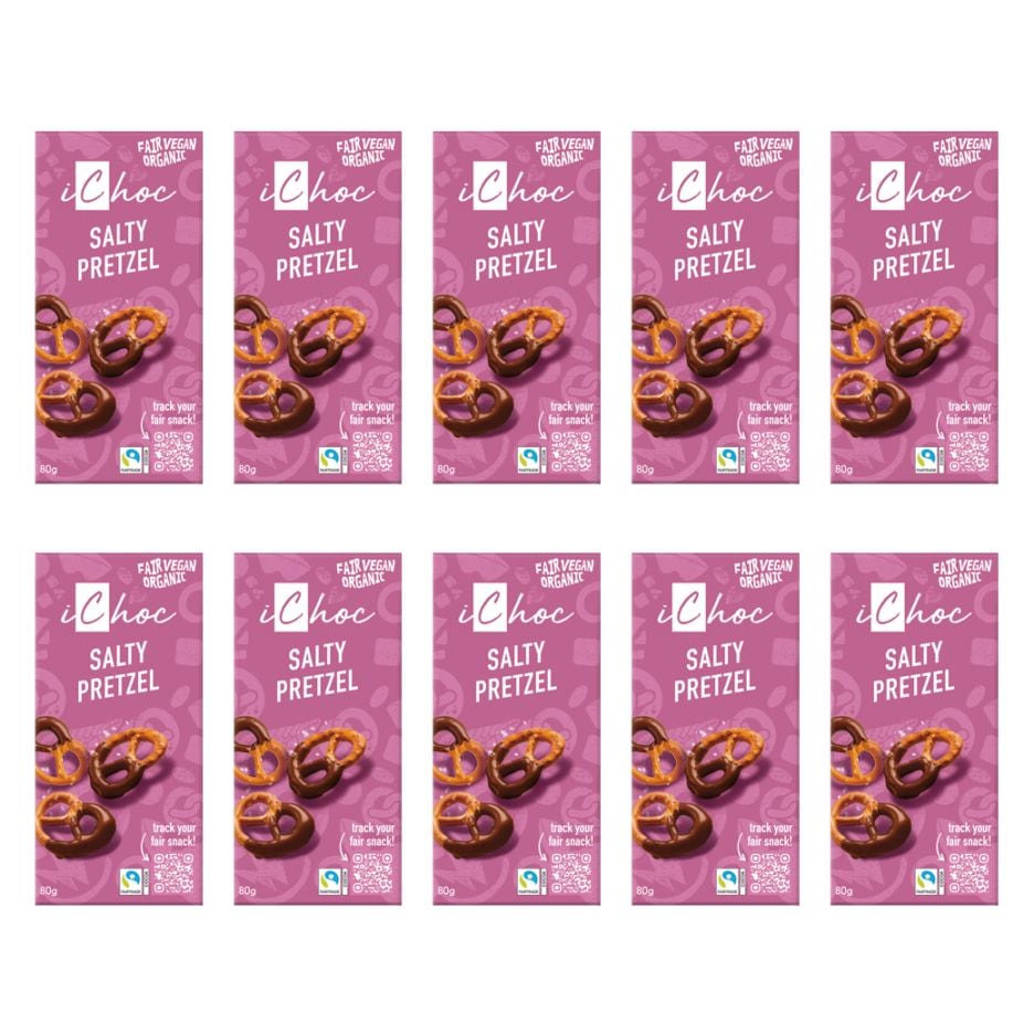 iChocオーガニックチョコレート　ソルティプレッツェル 80gｘ10枚入　（冬季限定）