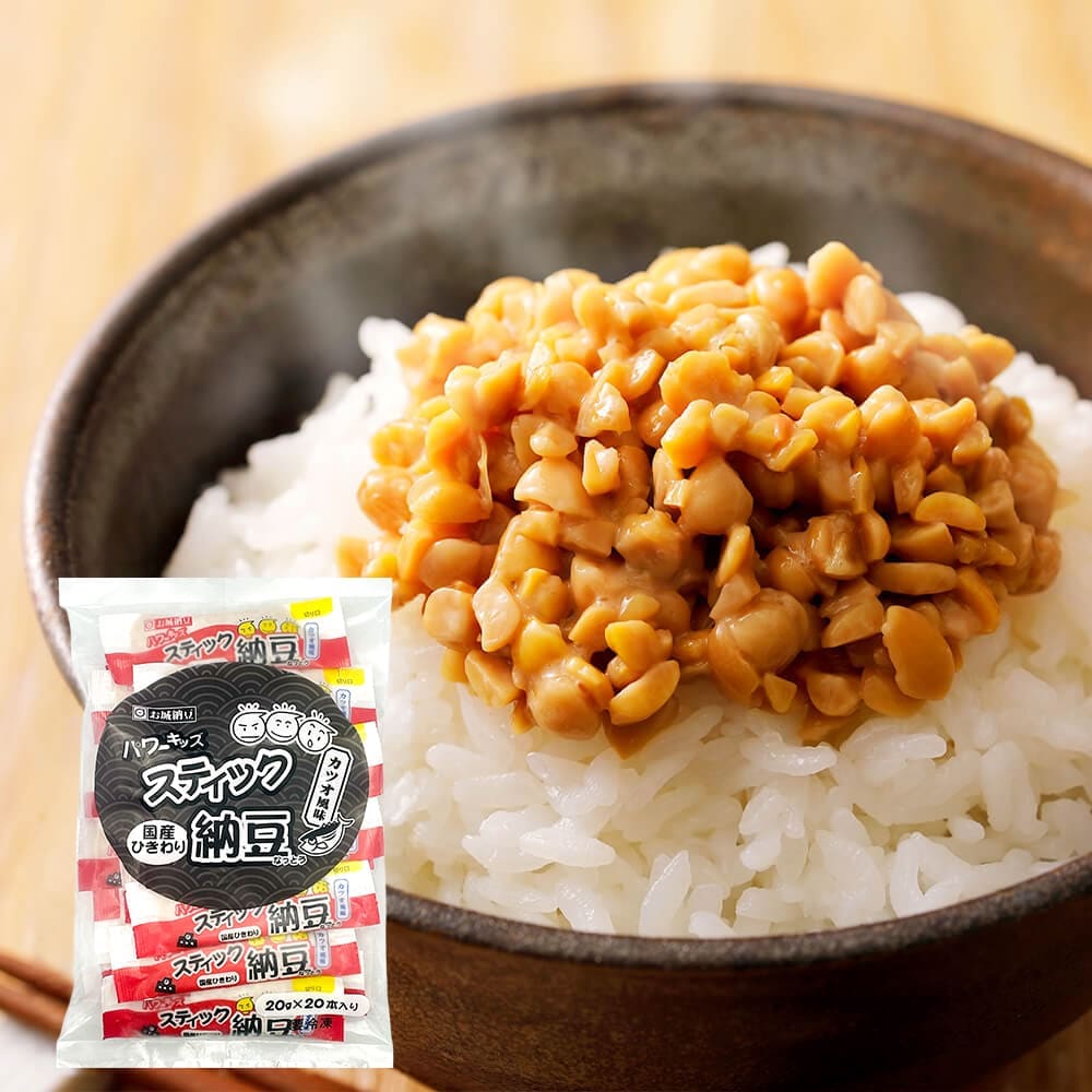 国産冷凍スティックひきわり納豆 カツオ風味 20本入り