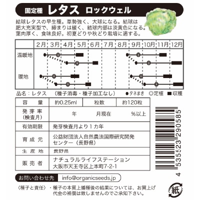 (NLS)国産レタス(ロックウェル)約120粒