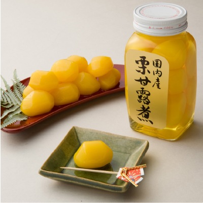 【単品おせち：常温】国産栗甘露煮・ビン内容総量320g(固形量160g)