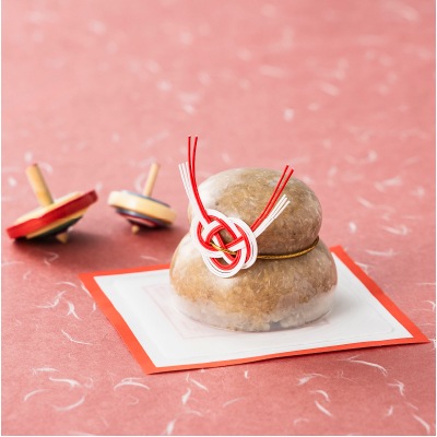 予約【単品おせち:常温】国内産有機もち米使用一体型お供え餅玄米160g