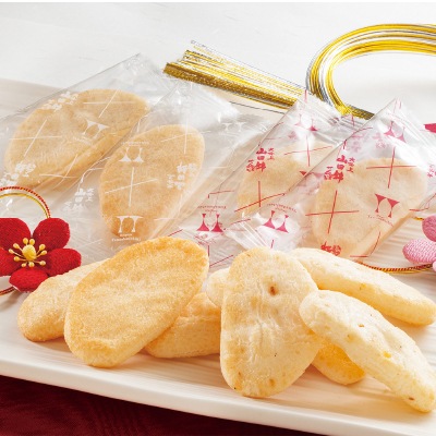 【単品おせち：常温】山田錦せんべい缶・紅白40枚