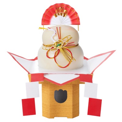 予約【単品おせち:常温】国内産有機もち米使用一体型お供え餅白米500g