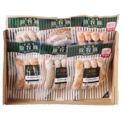 (ﾌｧｰﾏｰｽﾞﾌｧｸﾄﾘｰ)北海道放牧豚ソーセージセット6袋【ギフト_のし名入れ不可】【送料無料】