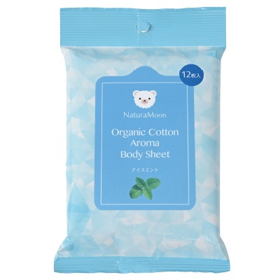 (G-Place)ﾅﾁｭﾗﾑｰﾝオーガニックコットンアロマボディシート・アイスミント12枚