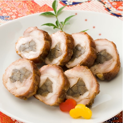 予約【単品おせち：冷凍】鶏モモ肉の八幡巻１本(180g)