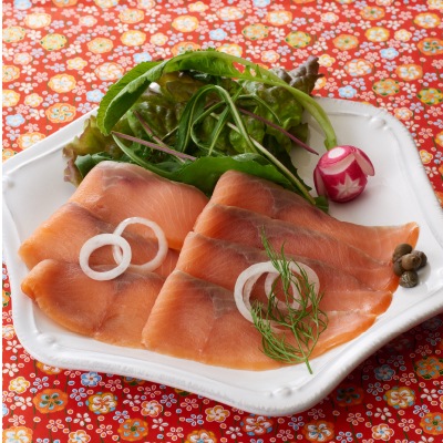 予約【単品おせち：冷凍】秋鮭スモークサーモン40g×2