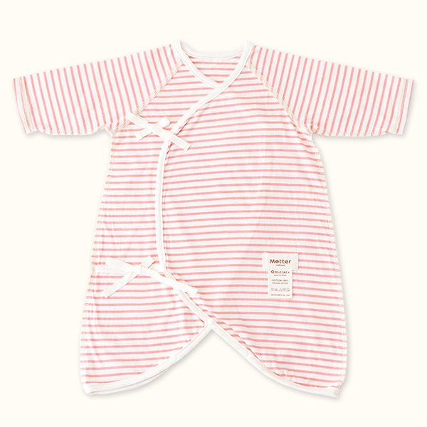 ベビー服【草木染め天竺ボーダーコンビ肌着】(50-60cm)