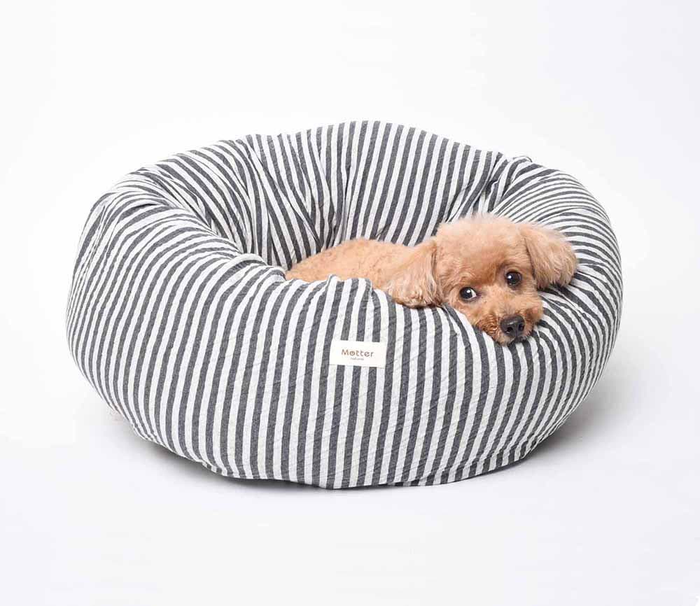 犬用ベッド＞オーコット 接結ボーダー素材ドーナツベッド