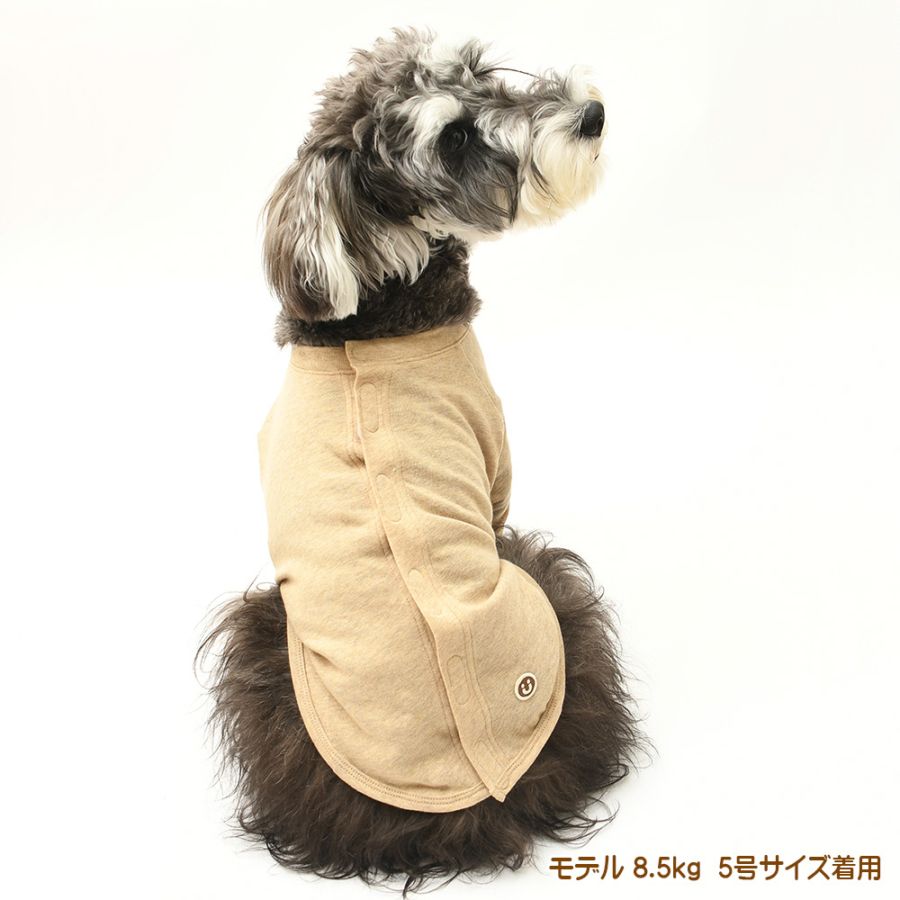 犬の服(春夏用長袖Tシャツ)＞ガーゼベア天竺背中開き長袖Tee