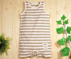 ベビー服【細ボーダー天竺タンクトップ型ロンパース】(70-90cm)