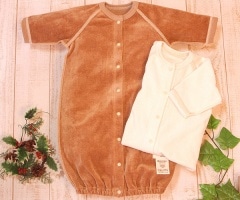 ベビー服【ベロアベビードレスオール】(50-60cm)