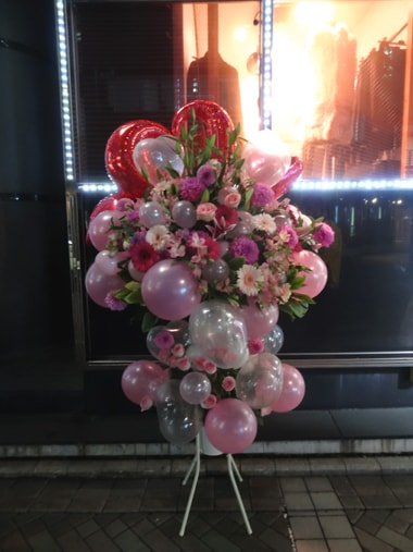 バルーンスタンド花2段｜バルーンスタンド花｜むつ美花店
