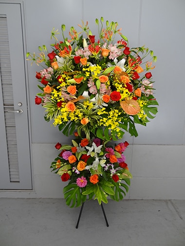 スタンド花2段｜スタンド花｜むつ美花店