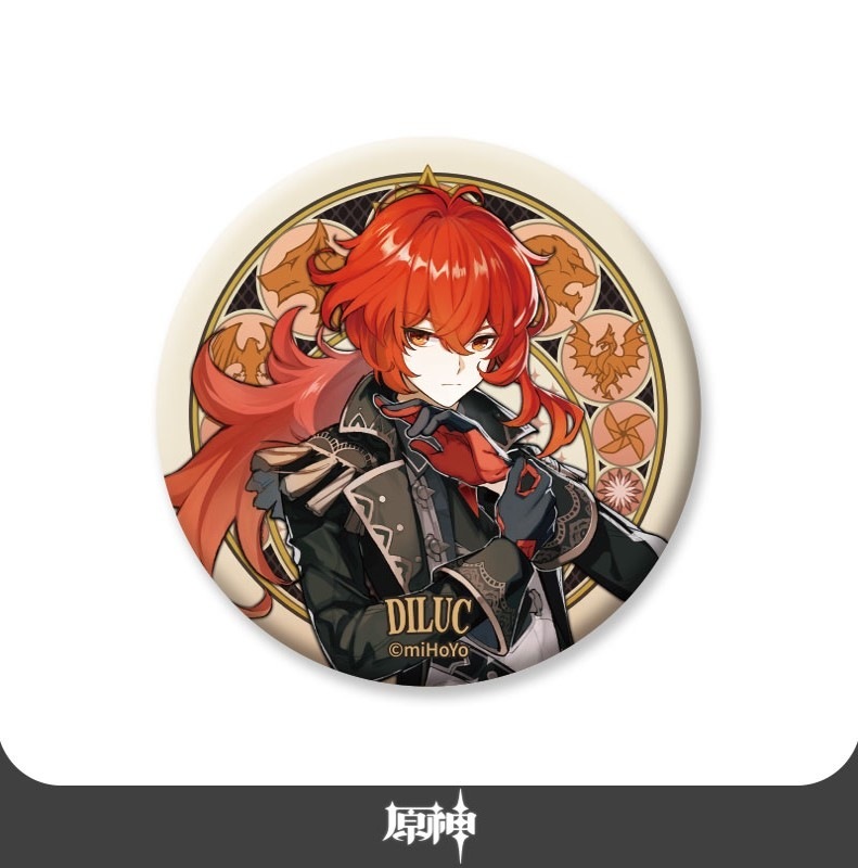 原神 「異国のグルメ」 ディルック 易く 缶バッジ ポストカード