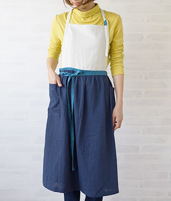 【SALE50%OFF】Wガーゼ配色2wayタブリエ