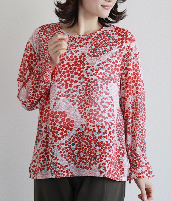 【アウトレットSALE70%OFF】ガーデンフラワーブラウス