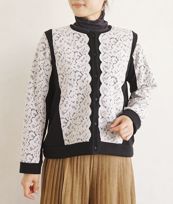 【SALE60%OFF】スカラップレースとポンチのジャケット